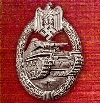 Panzer Badge in Silver 1st Grade (without number)