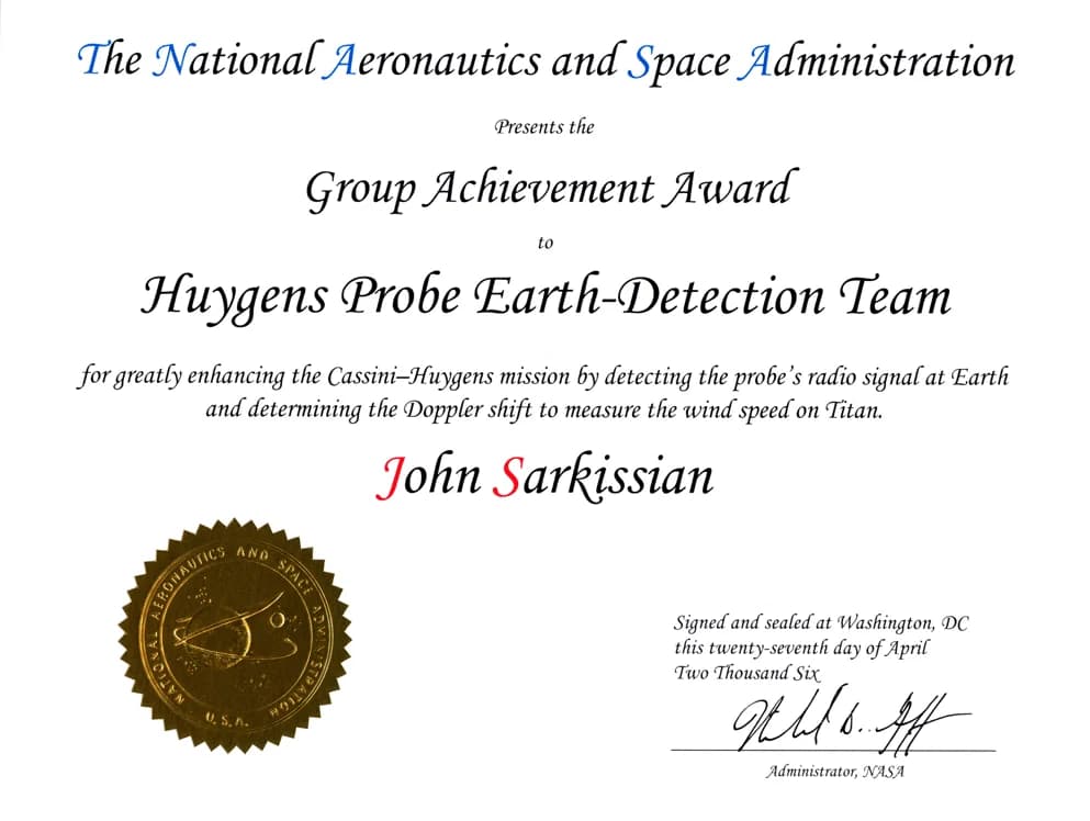 NASA Group Achievement Award