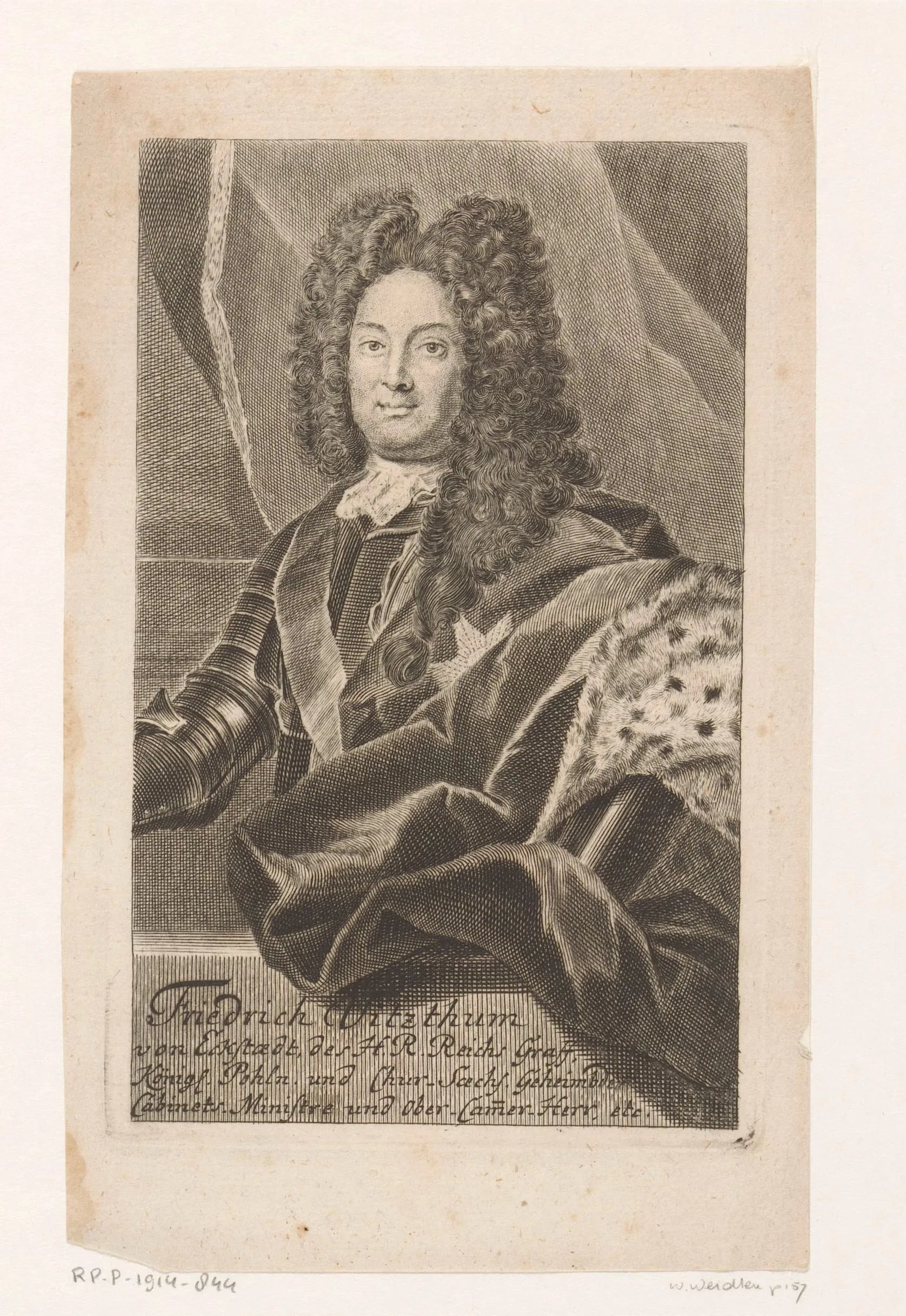 Porträt von Friedrich I. Vitzthum von Eckstädt (1675–1726) – Gedenkseite
