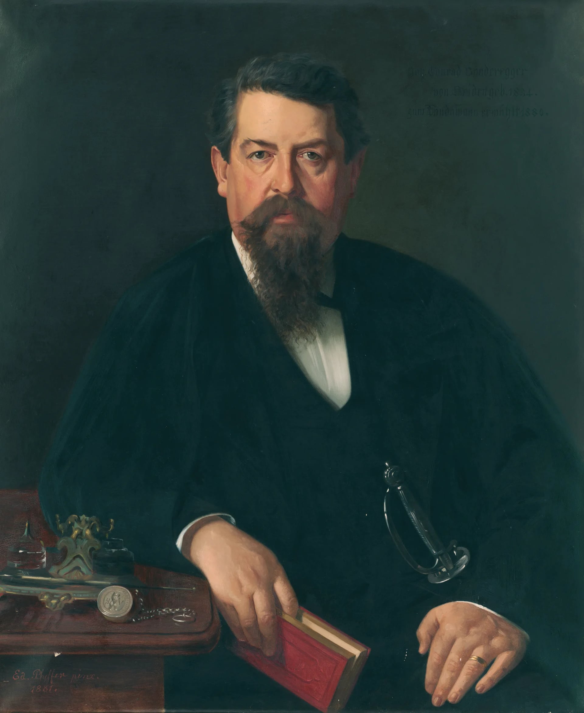 Porträt von Johann Conrad Sonderegger (1834–1899) – Gedenkseite