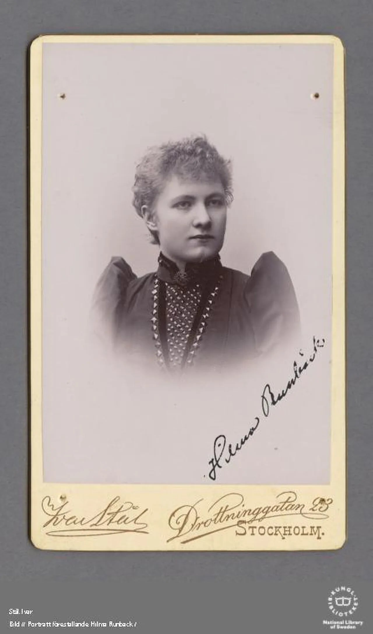 Porträt von Hilma Runbäck (1855–1931) – Gedenkseite