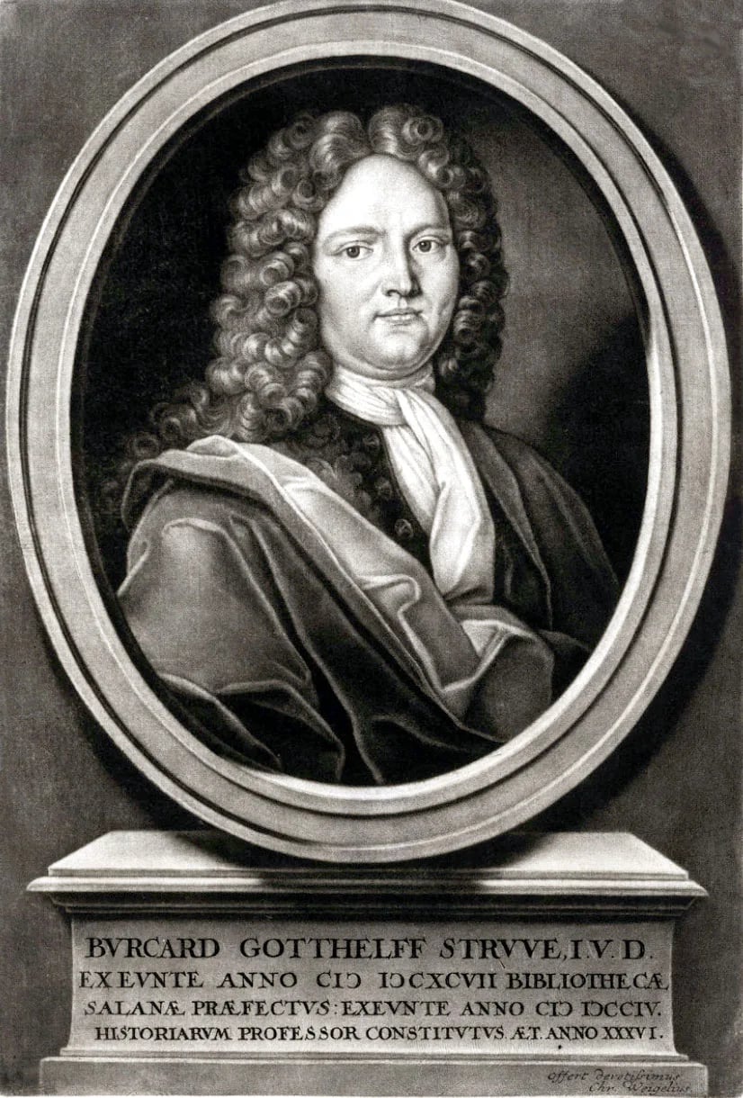 Porträt von Burkhard Gotthelf Struve (1671–1738) – Gedenkseite