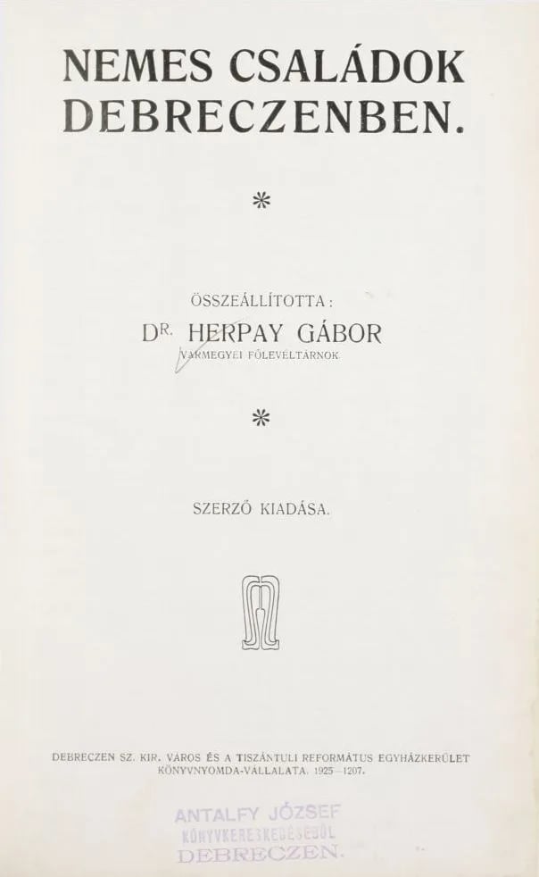Porträt von Gábor Herpay (1885–1946) – Gedenkseite