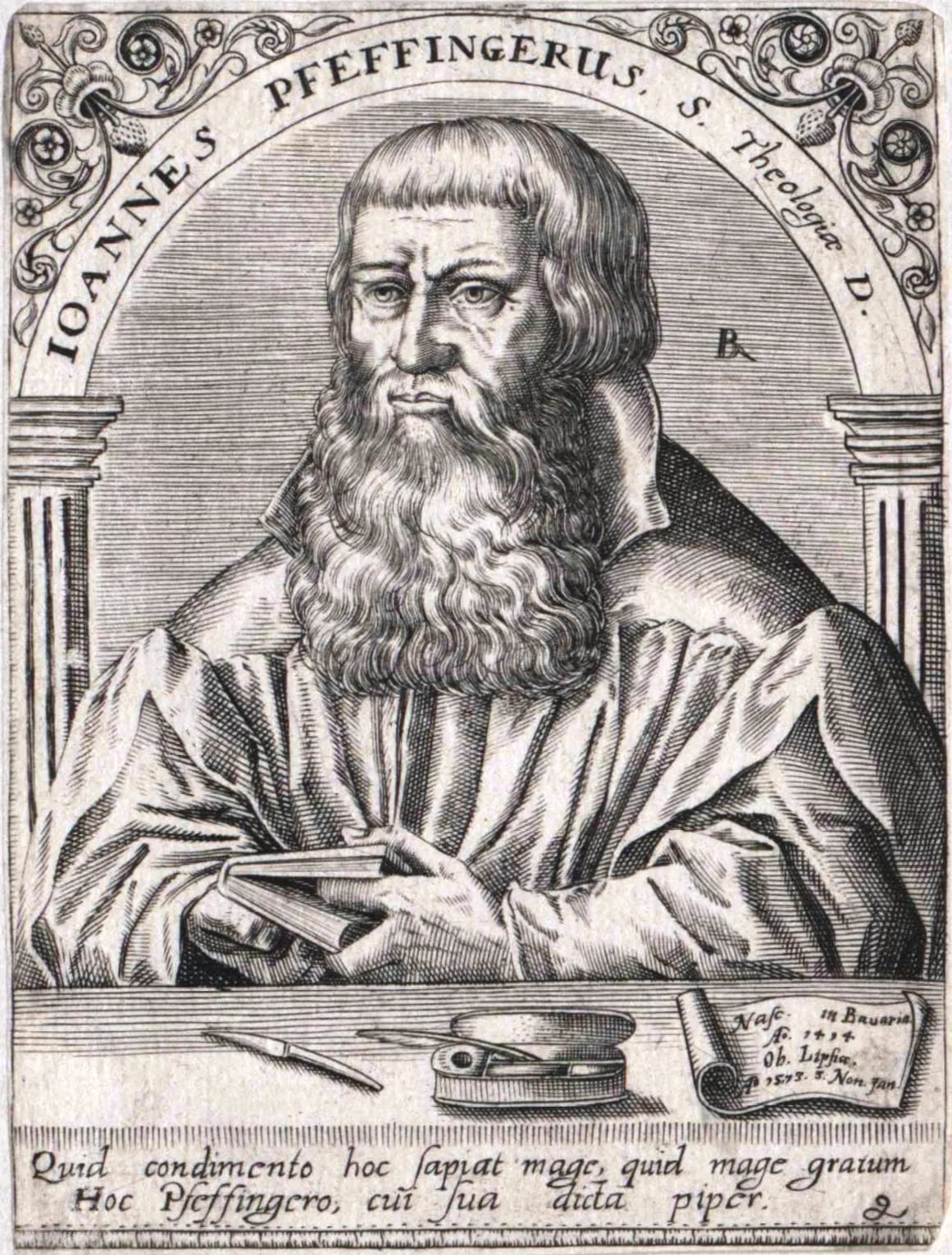 Porträt von Johann Pfeffinger (1493–1573) – Gedenkseite