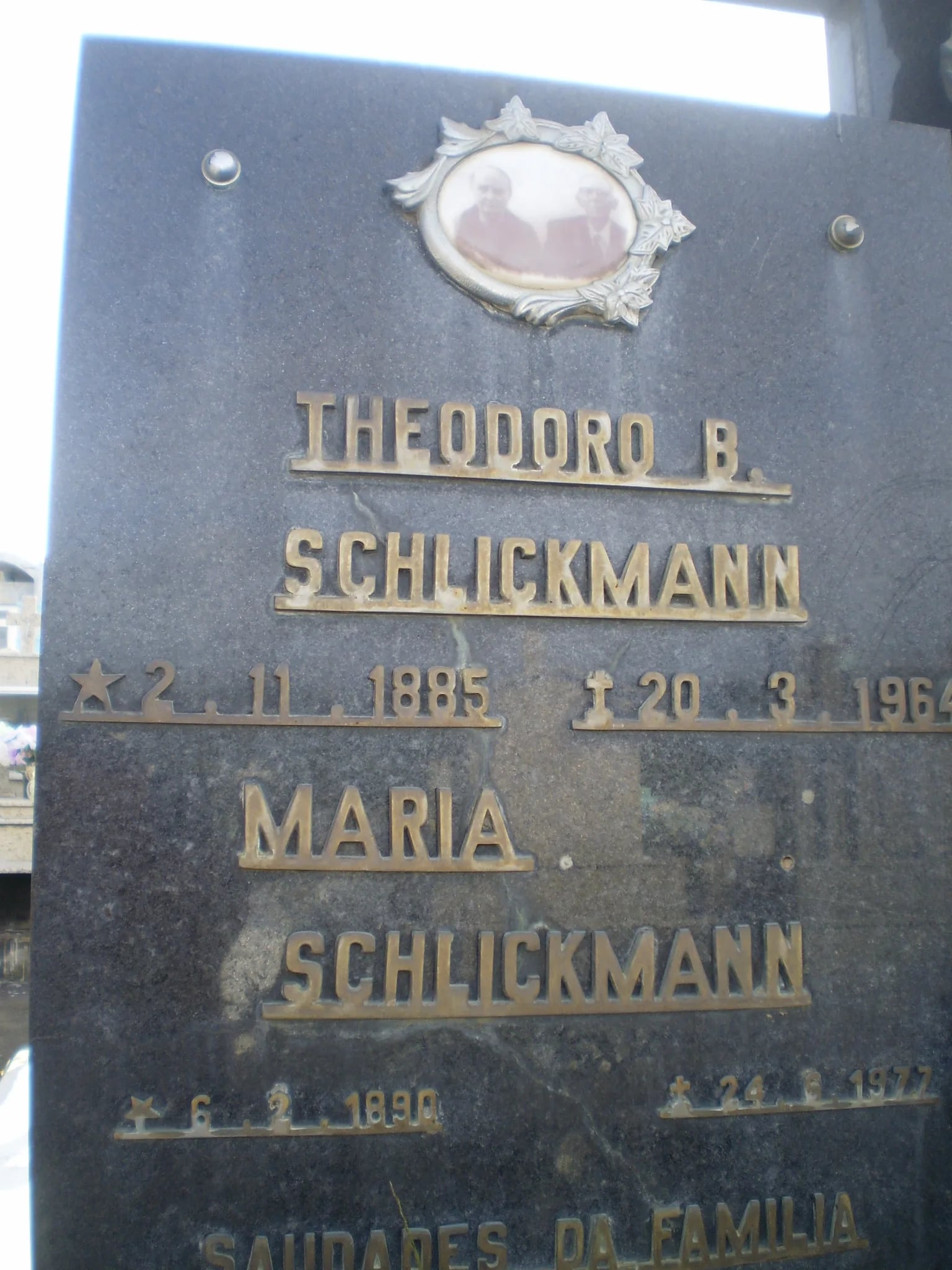 Porträt von Teodoro Bernardo Schlickmann (1885–1964) – Gedenkseite
