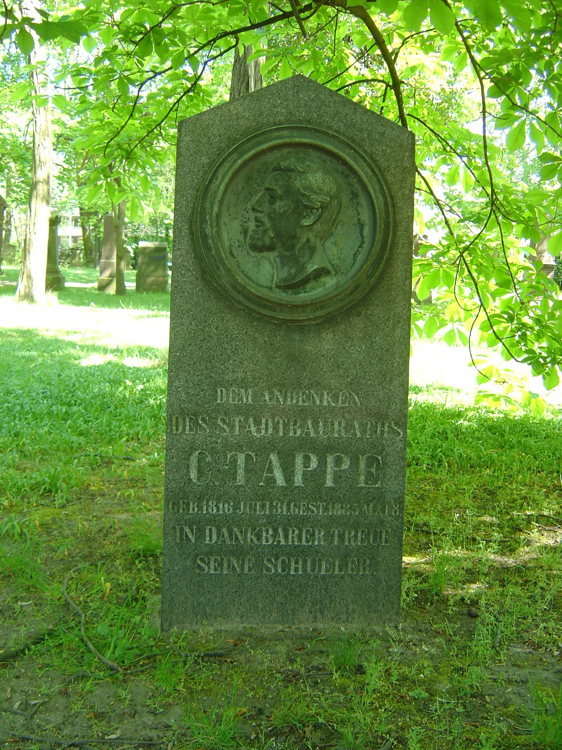 Porträt von Carl Tappe (1816–1885) – Gedenkseite