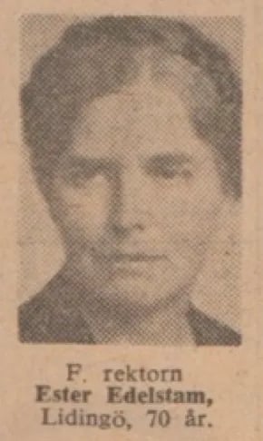 Portrait of Ester Edelstam (1886–1976) – memorial page