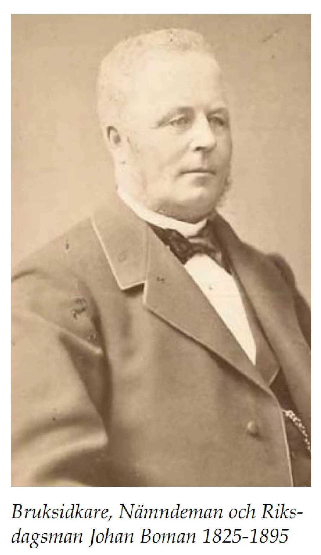 Portrait of Johan Boman (1825–1895) – memorial page