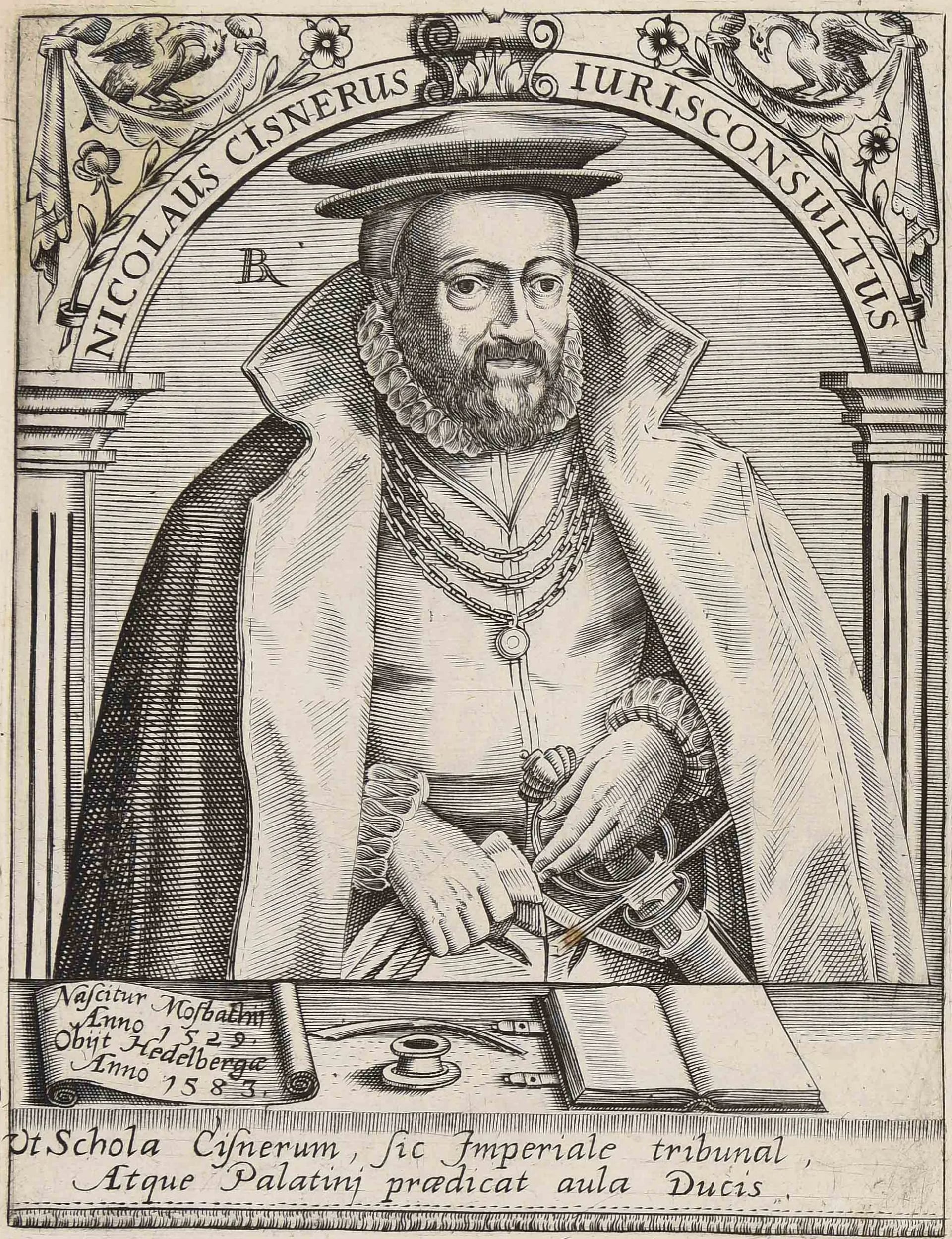 Porträt von Nikolaus Cisnerus (1529–1583) – Gedenkseite