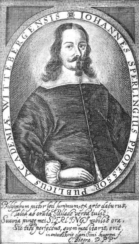 Porträt von Johann Sperling (1603–1658) – Gedenkseite