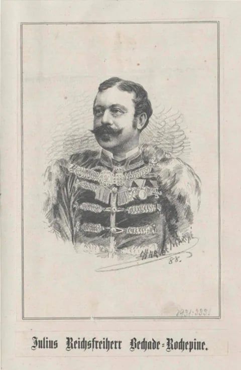 Porträt von Julius Bechade von Rochepine (1834–1893) – Gedenkseite
