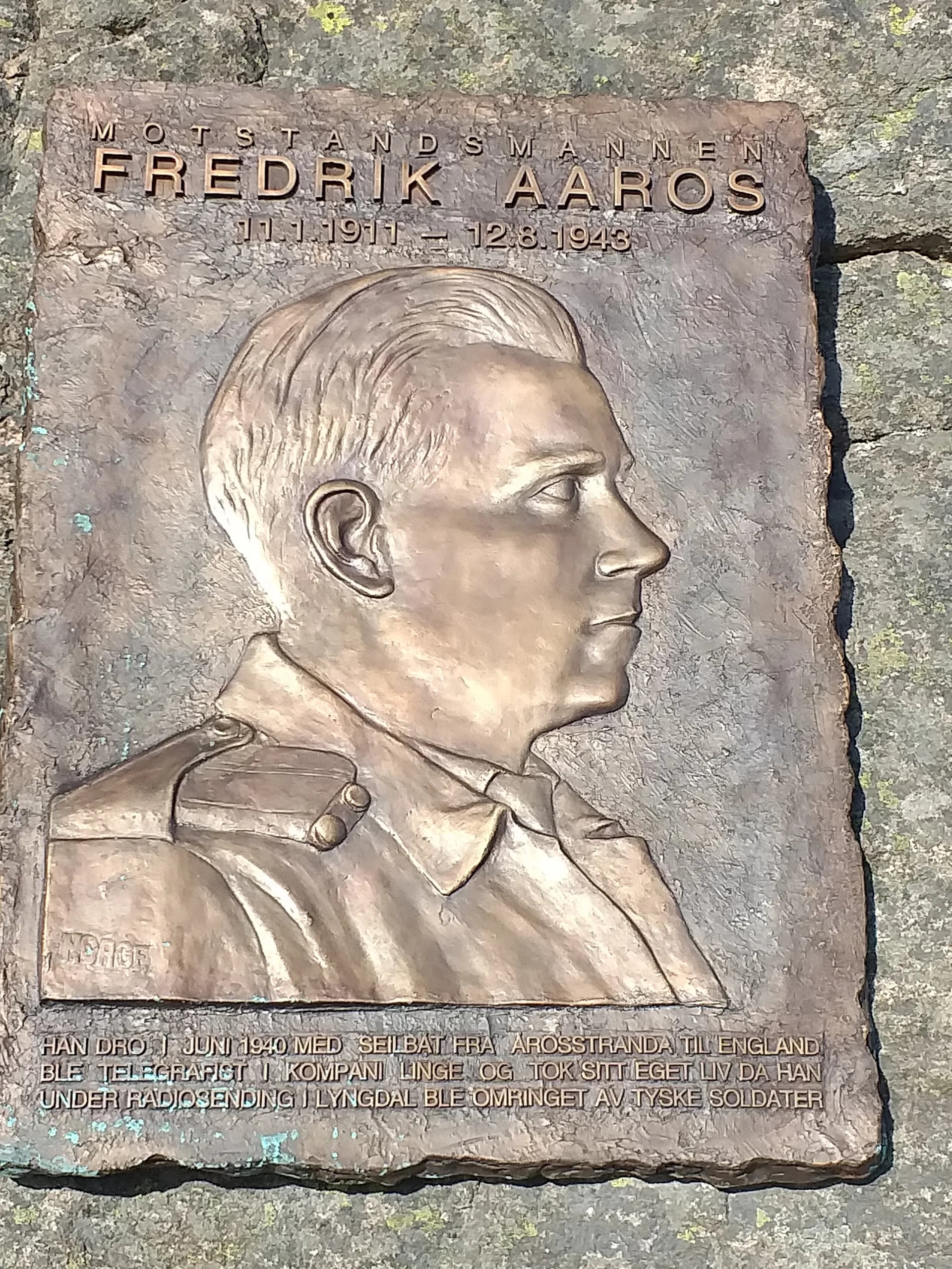 Porträt von Fredrik Aaros (1911–1943) – Gedenkseite