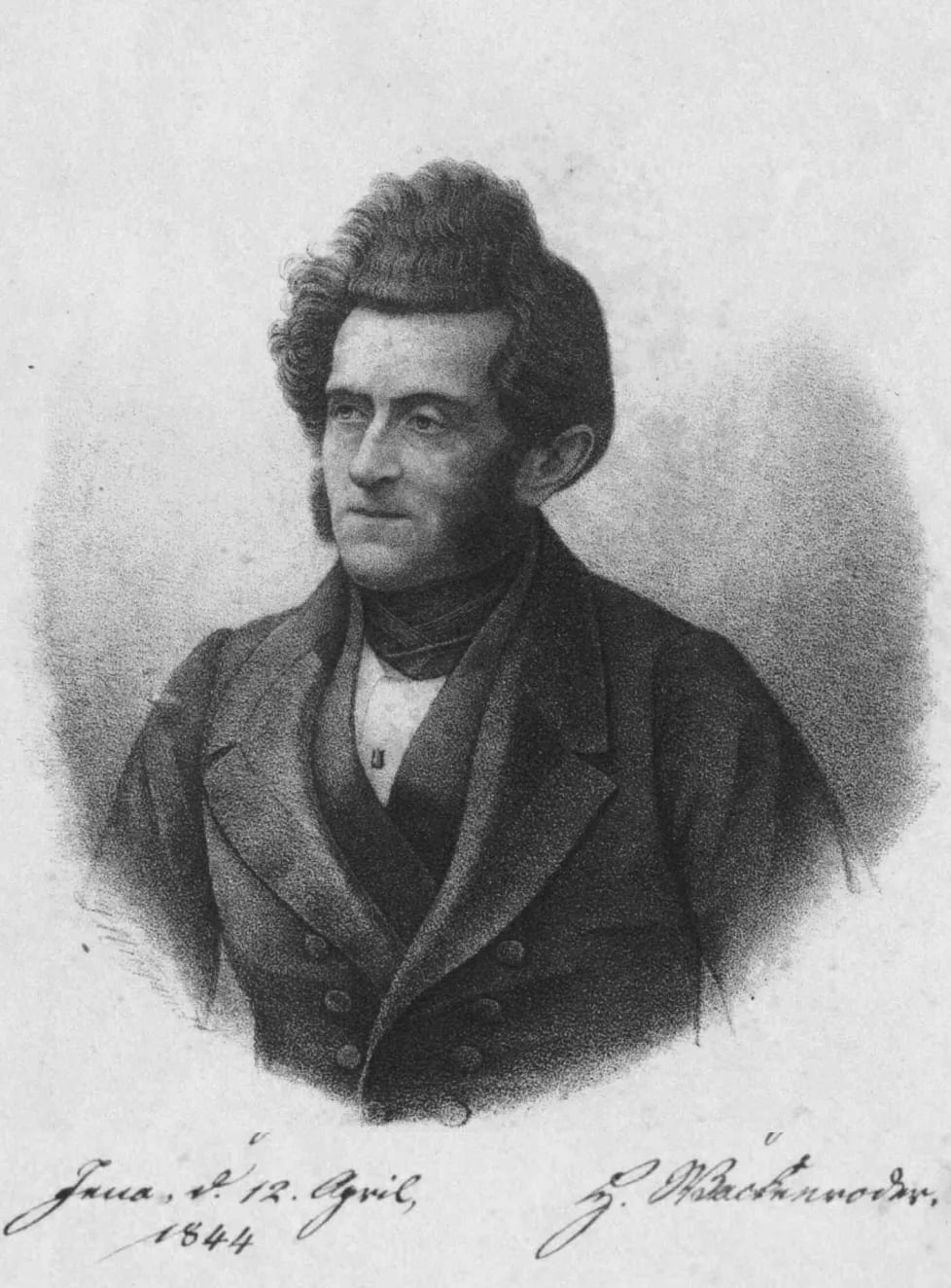 Porträt von Heinrich Wilhelm Ferdinand Wackenroder (1798–1854) – Gedenkseite