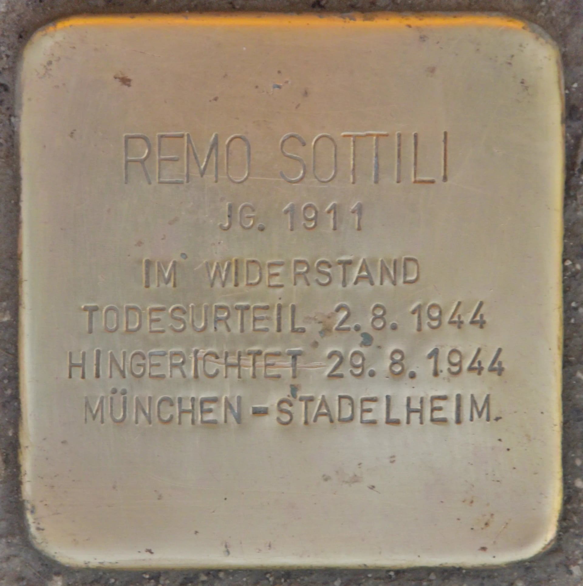 Porträt von Remo Sottili (1911–1944) – Gedenkseite