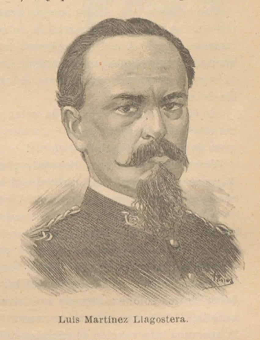 Porträt von Luis Martínez Llagostera (1832–1873) – Gedenkseite