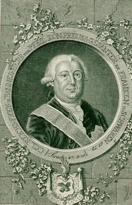 Porträt von Christian Karl Ludwig von Pfeil (1712–1784) – Gedenkseite