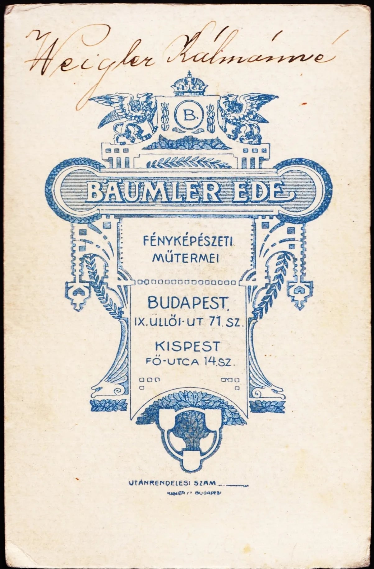 Portrait of Ede Bäumler (1876–1932) – memorial page