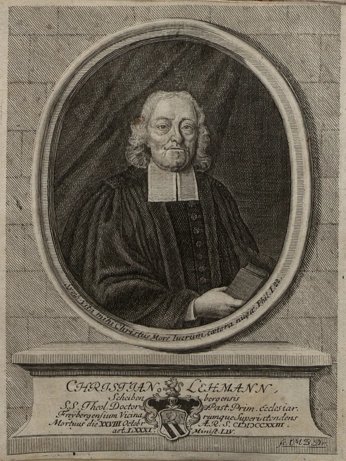 Porträt von Christian Lehmann der Jüngere (1642–1723) – Gedenkseite