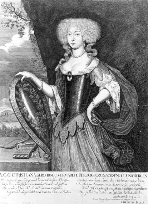 Porträt von Christiane von Sachsen-Merseburg (1659–1679) – Gedenkseite