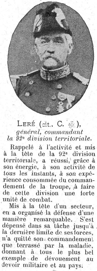 Porträt von Pierre Auguste Georges Leré (1851–1915) – Gedenkseite