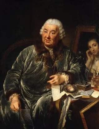 Porträt von Johann Julius Vieth von Golßenau (1713–1784) – Gedenkseite