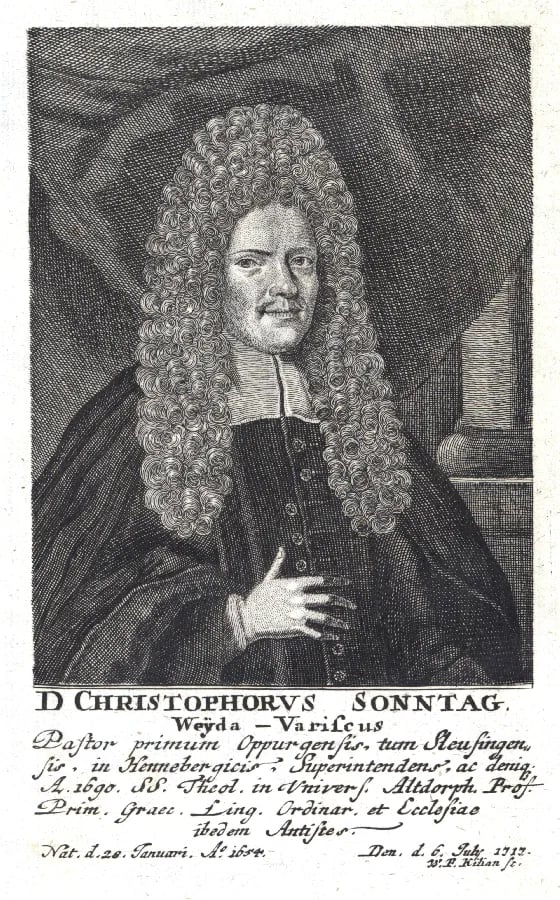 Porträt von Christoph Sonntag (1654–1717) – Gedenkseite