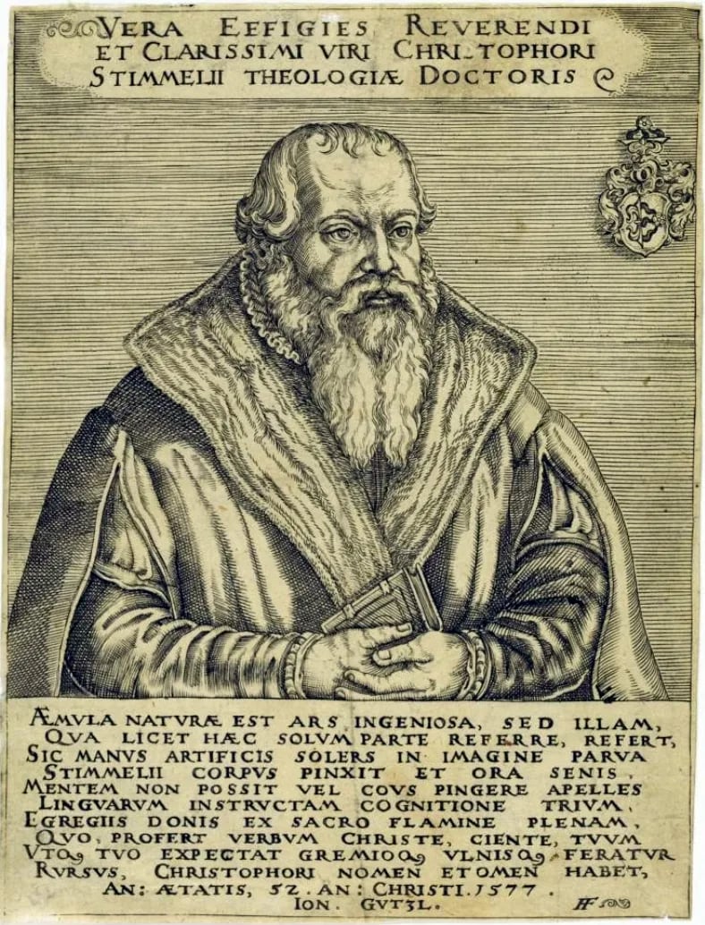 Portrait of Christoph Stymmelius (1525–1588) – memorial page