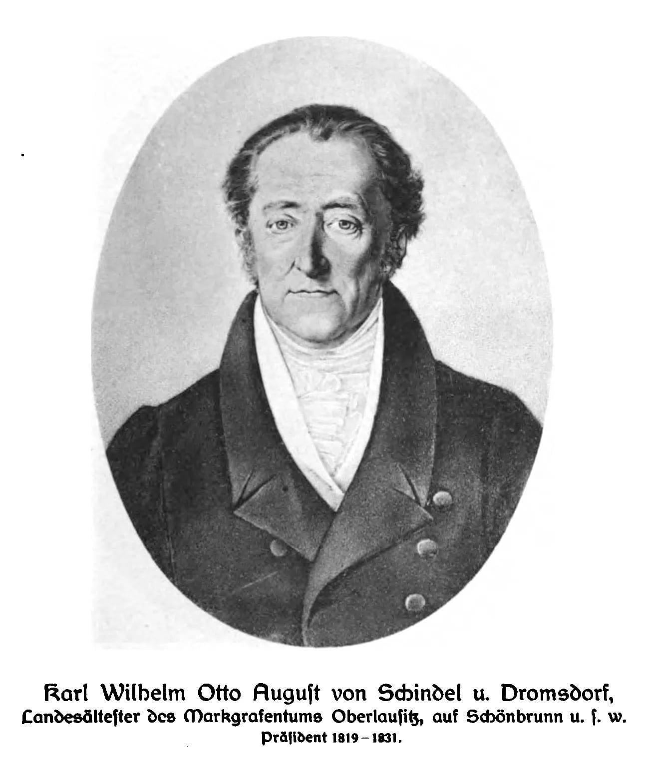 Porträt von Carl Wilhelm Otto August von Schindel (1776–1830) – Gedenkseite