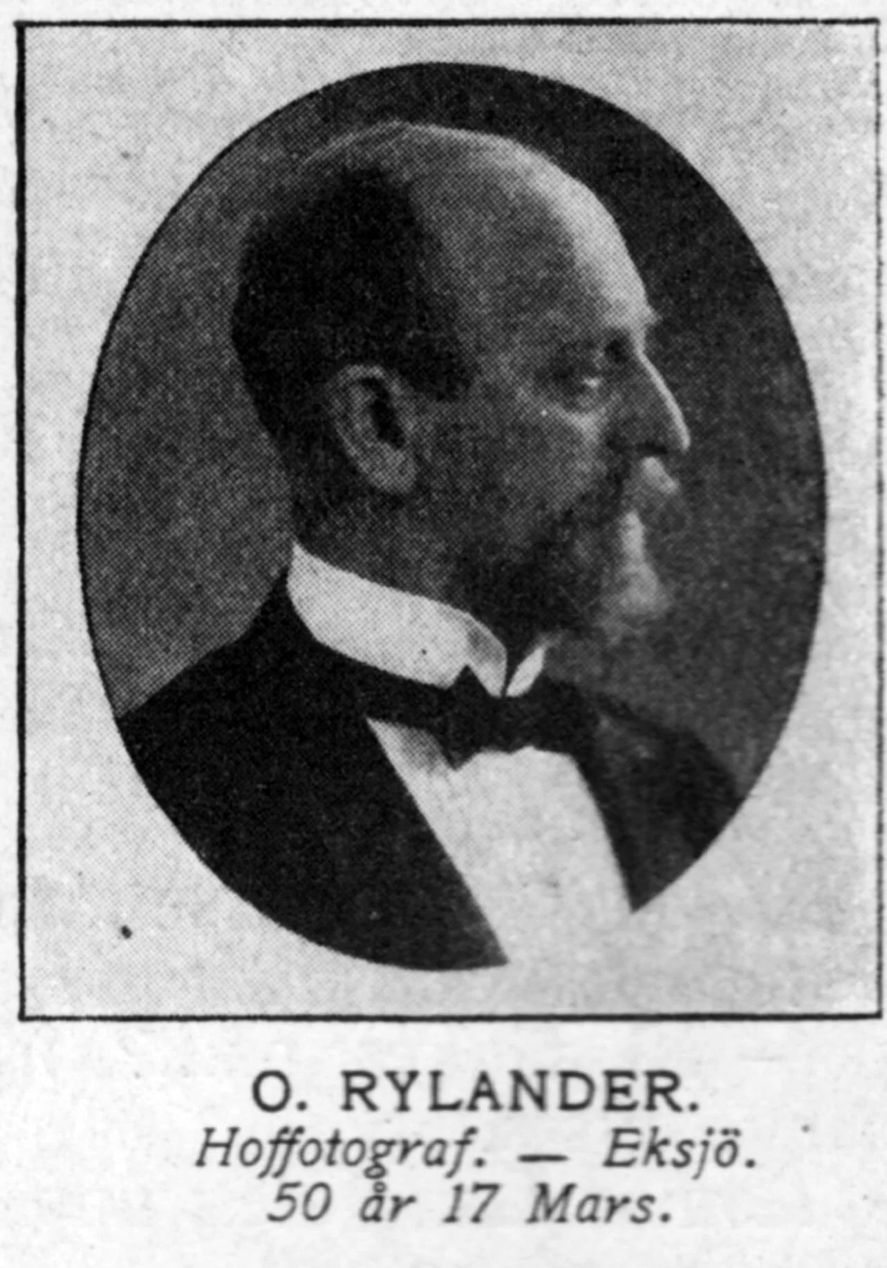 Portrait of Frans Oskar Rylander (1866–1951) – memorial page