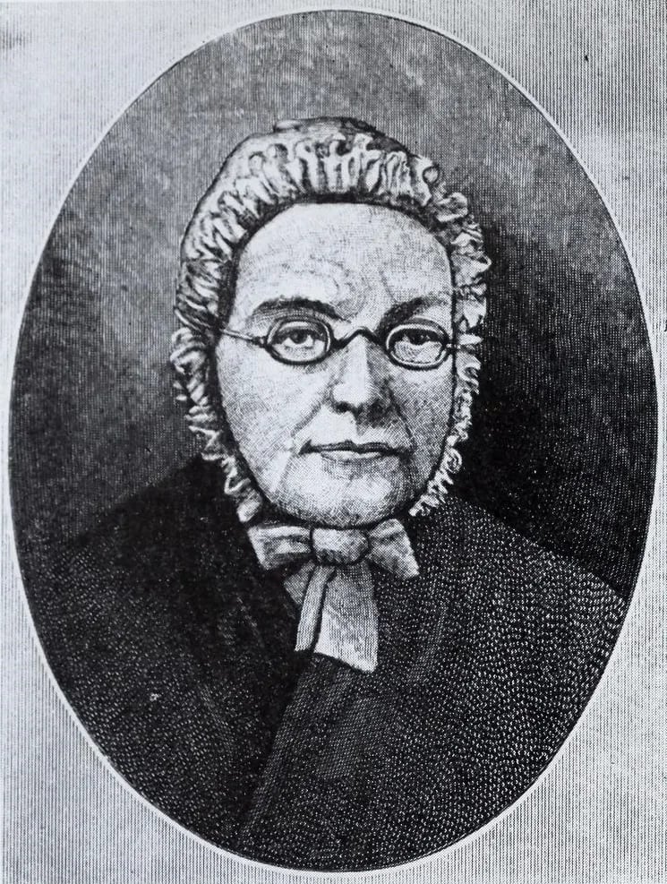 Porträt von Johanna Maria Heckewelder (1781–1868) – Gedenkseite