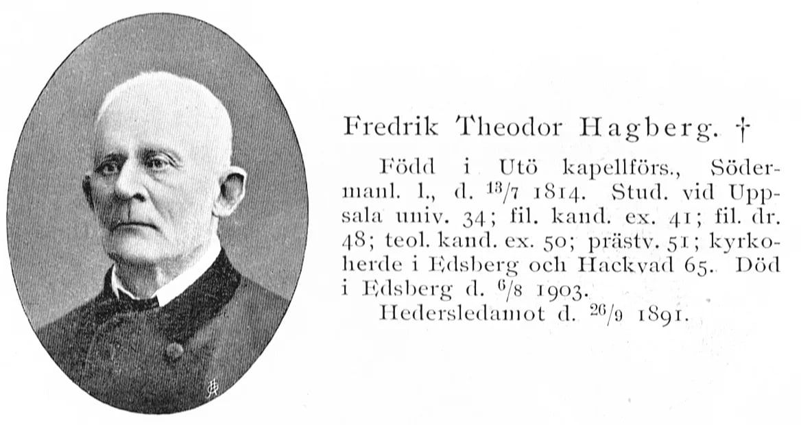 Porträt von Fredrik Theodor Hagberg (1814–1903) – Gedenkseite