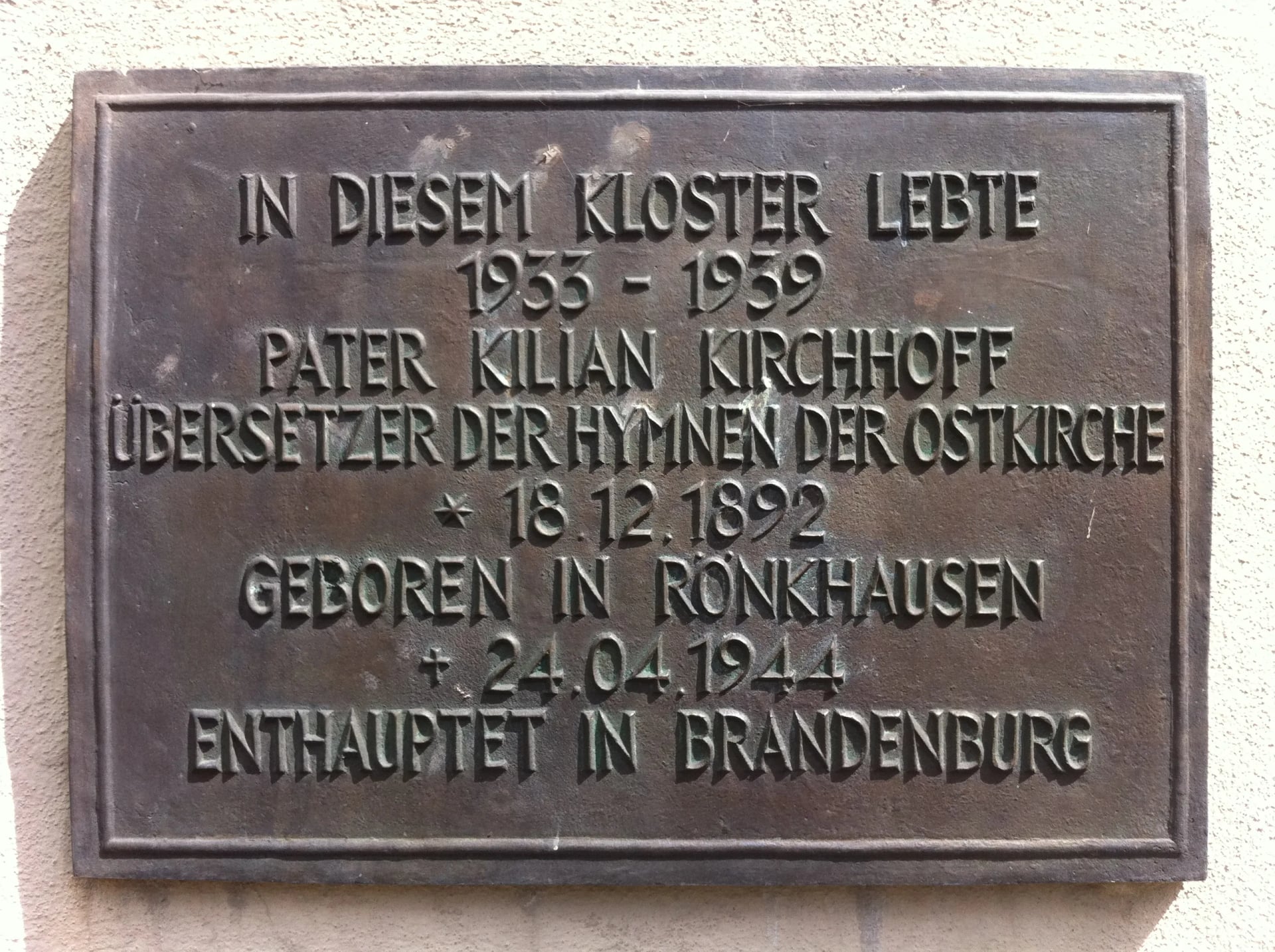 Porträt von Kilian Kirchhoff (1892–1944) – Gedenkseite