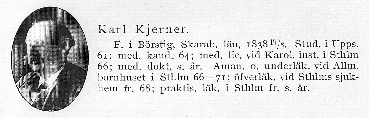 Porträt von Karl Kjerner (1838–1901) – Gedenkseite