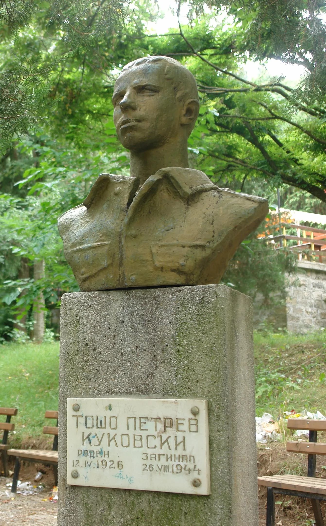 Porträt von Tošo Kukovski (1926–1944) – Gedenkseite