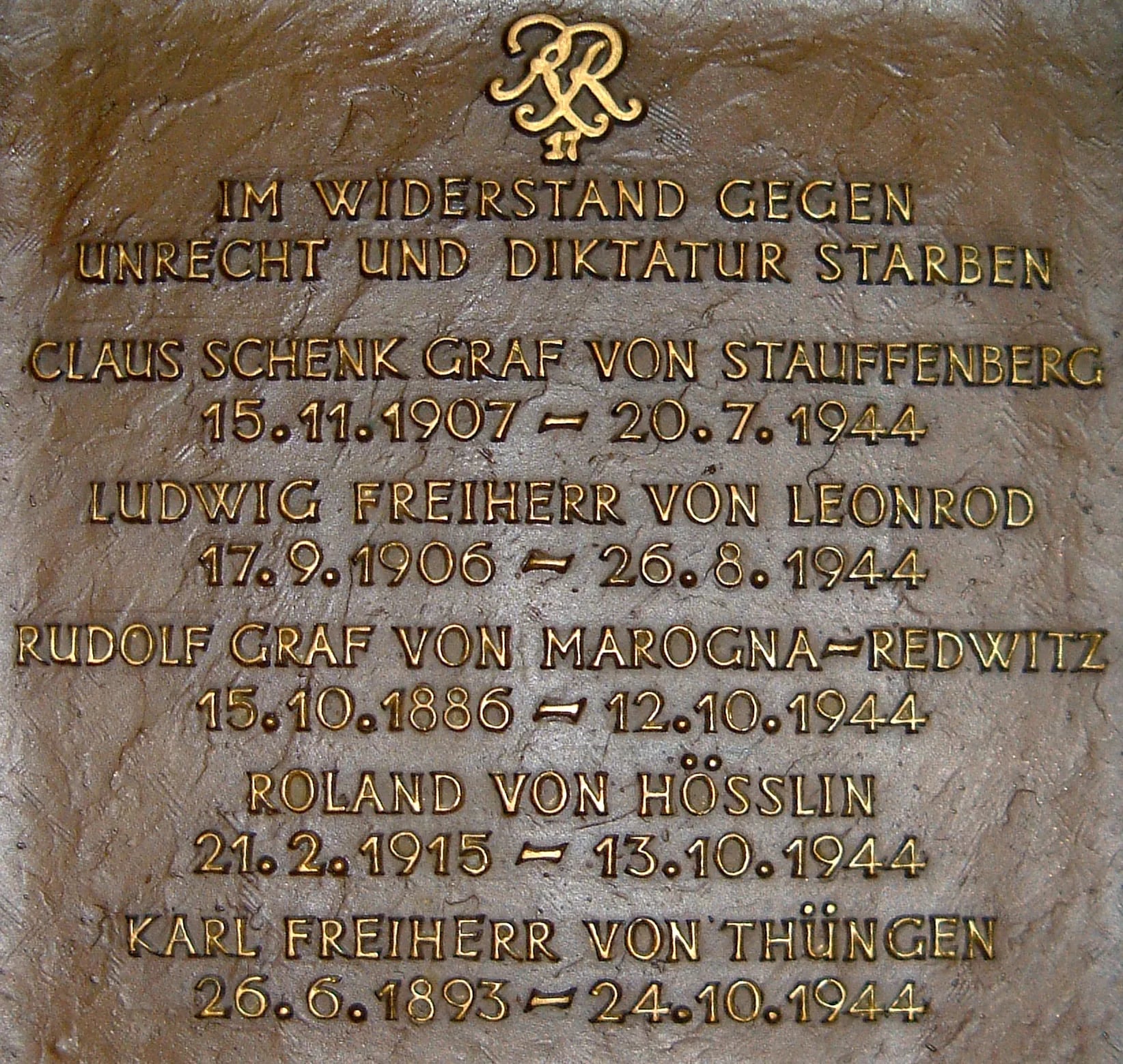 Porträt von Roland von Hößlin (1915–1944) – Gedenkseite