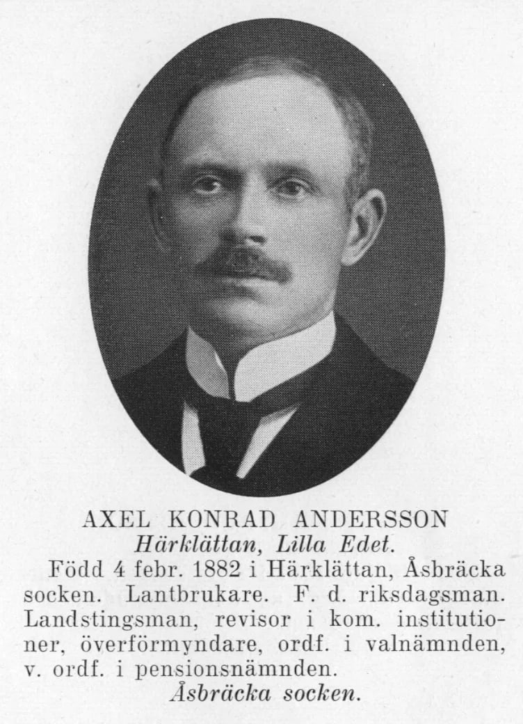 Porträt von Axel Andersson (1882–1953) – Gedenkseite