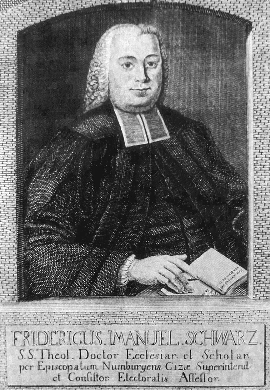 Porträt von Friedrich Immanuel Schwarz (1728–1786) – Gedenkseite