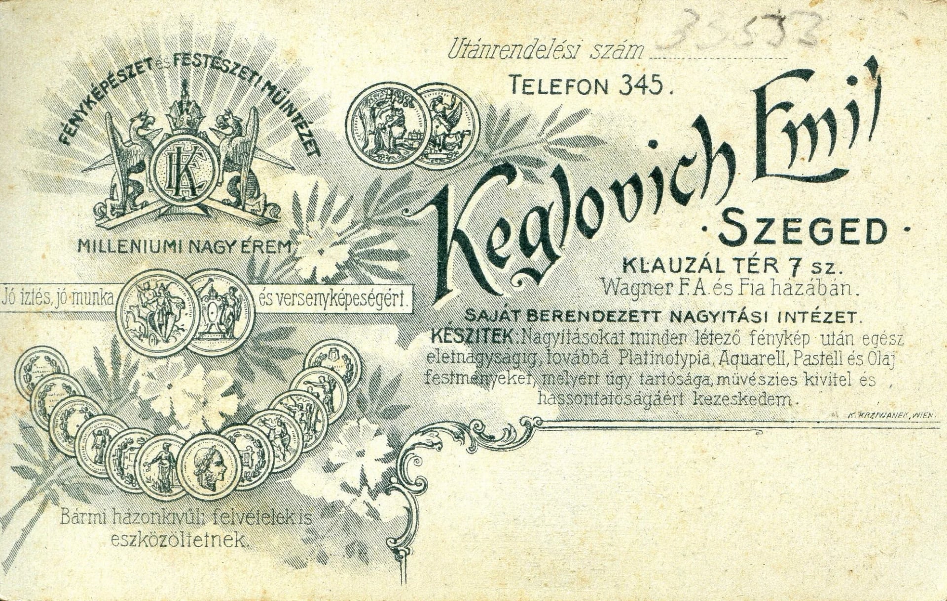 Porträt von Emil Keglovich (1856–1912) – Gedenkseite