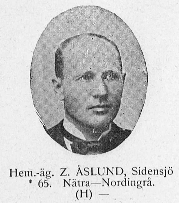 Porträt von Zakris Åslund (1865–1930) – Gedenkseite