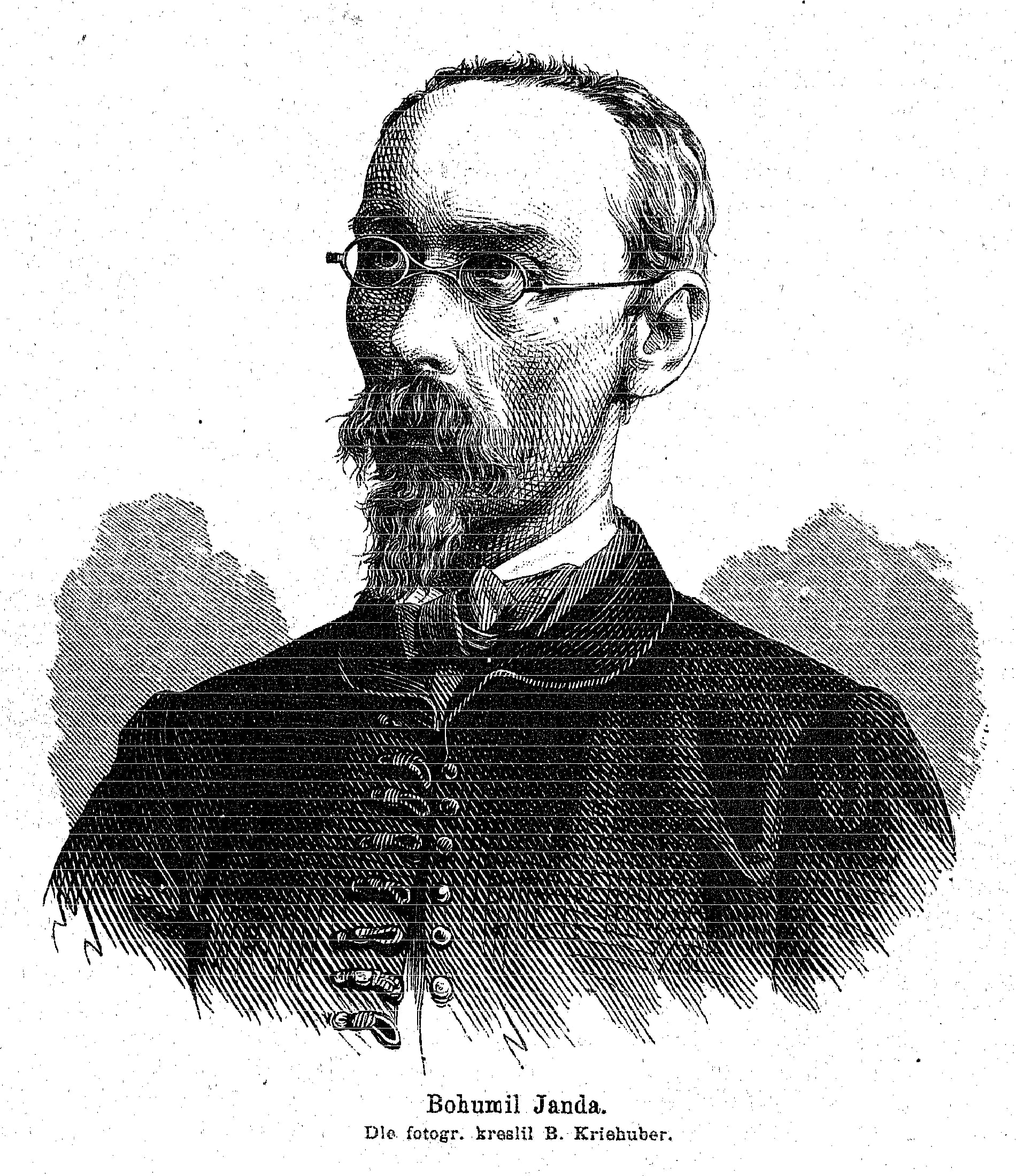Porträt von Bohumil Janda Cidlinský (1831–1875) – Gedenkseite