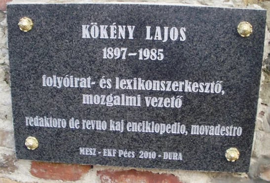 Porträt von Lajos Kökény (1897–1985) – Gedenkseite