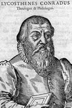 Portrait of Conrad Lycosthenes (1518–1561) – memorial page