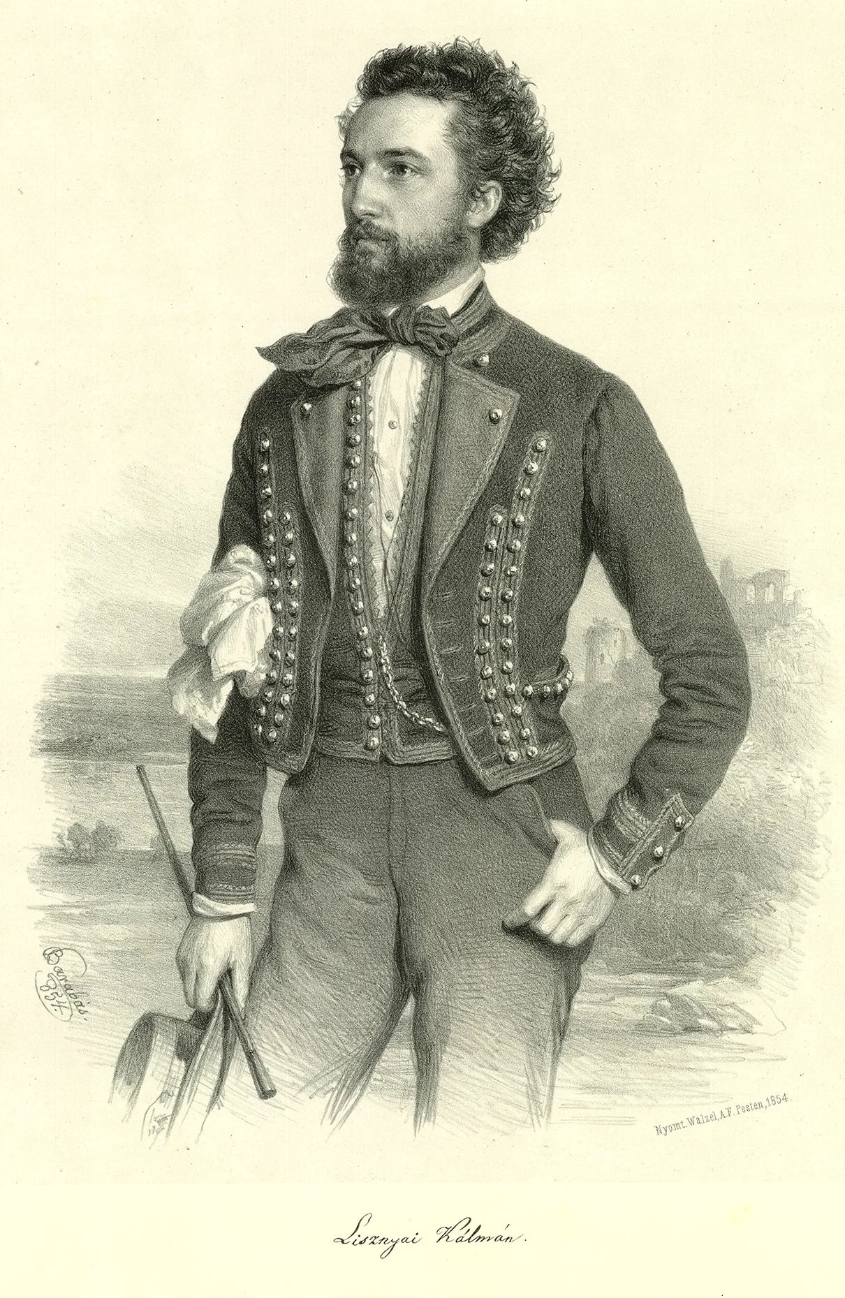 Porträt von Kálmán Lisznyai Damó (1823–1863) – Gedenkseite
