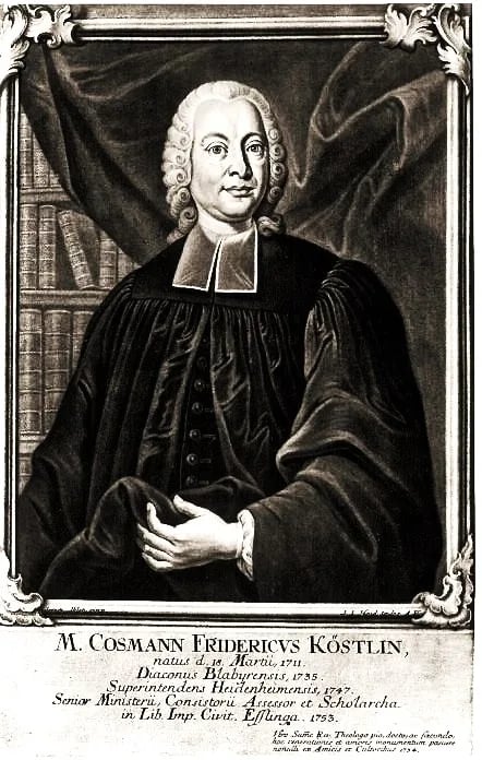 Porträt von Cosmann Friedrich Köstlin (1711–1790) – Gedenkseite