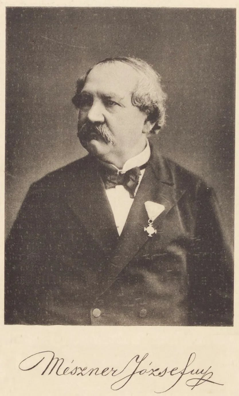 Porträt von József Mészner (1814–1895) – Gedenkseite