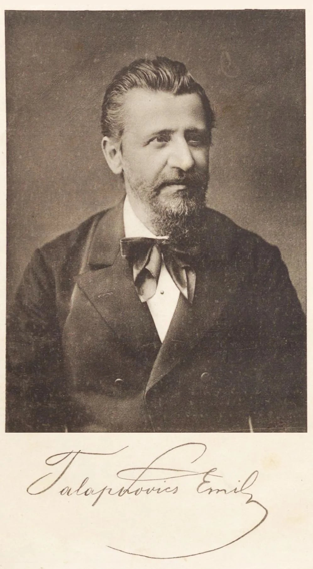 Porträt von Emil Talapkovics (1836–1889) – Gedenkseite