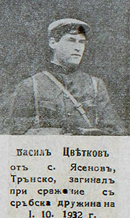 Porträt von Vasil Tsvetkov (1909–1932) – Gedenkseite