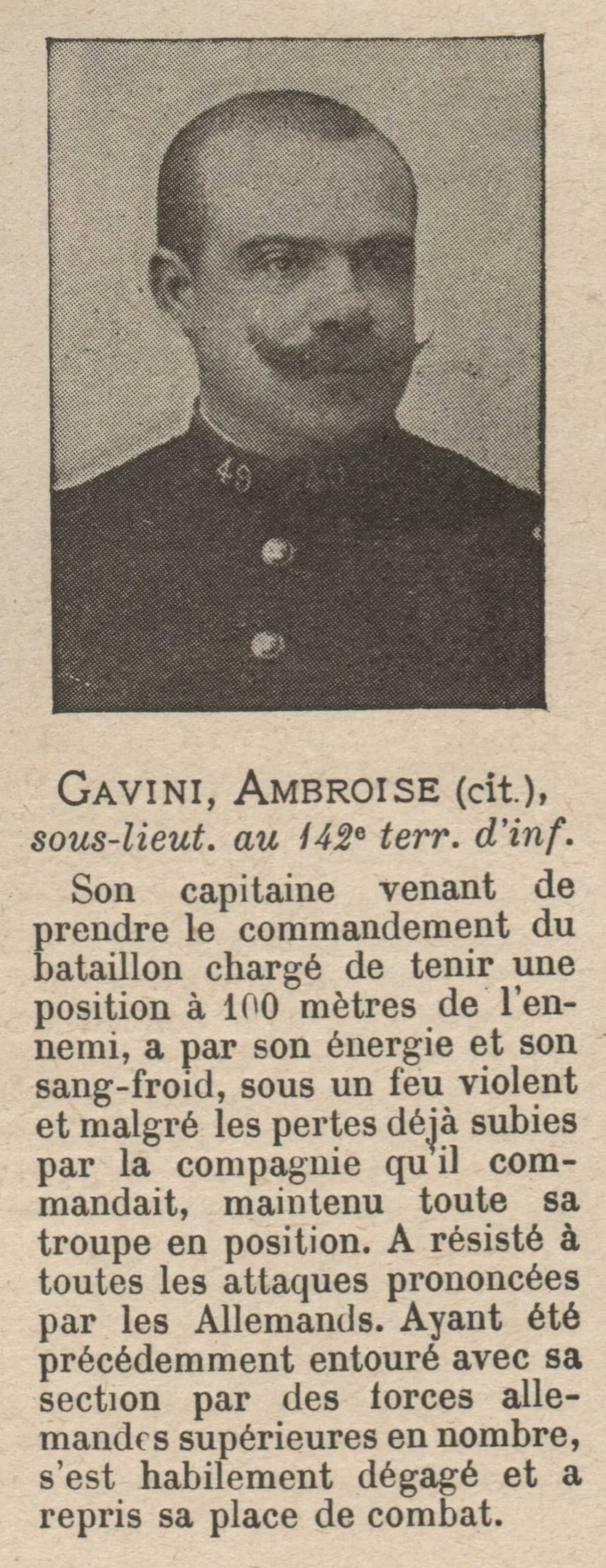 Portrait of Ambroise Gavini (1872–1965) – memorial page