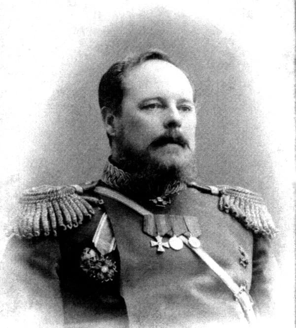 Porträt von Nikolay Yevgenyevich Bordel fon Bordelius (1859–1910) – Gedenkseite