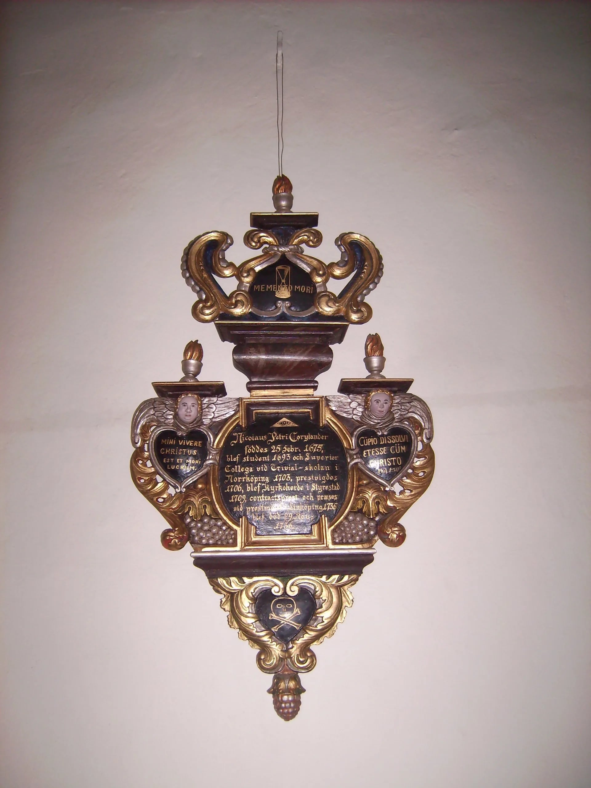 Porträt von Nicolaus Corylander (1675–1736) – Gedenkseite